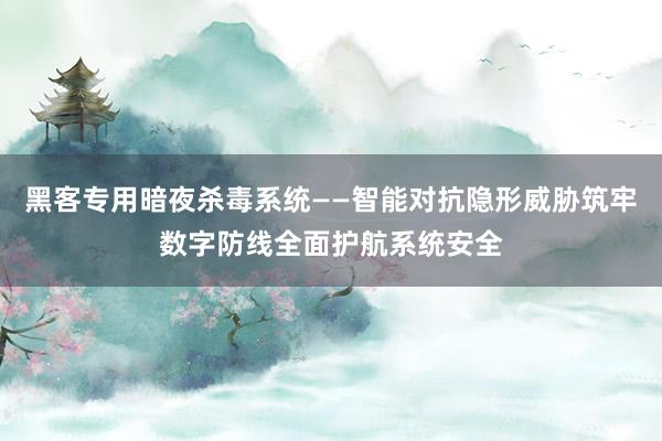 黑客专用暗夜杀毒系统——智能对抗隐形威胁筑牢数字防线全面护航系统安全