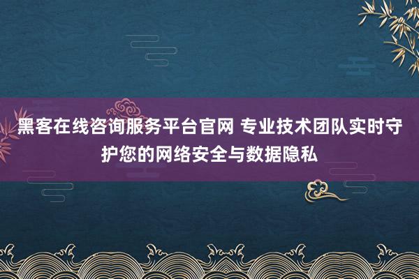 黑客在线咨询服务平台官网 专业技术团队实时守护您的网络安全与数据隐私